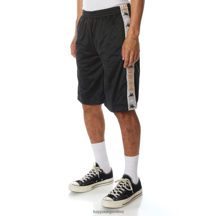 Kappa hombres 222 banda Treadwellzin 2 pantalones cortos humo negro 2FJJXV264