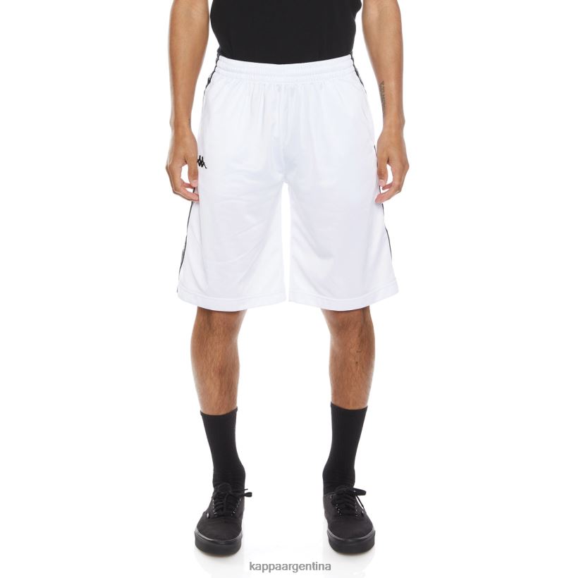 Kappa hombres pantalones cortos 222 banda Treadwellz blanco negro 2FJJXV268