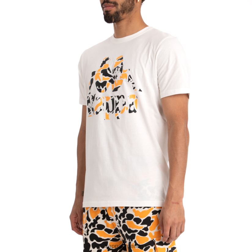 Kappa hombres auténtica camiseta phullo humo negro blanco 2FJJXV177