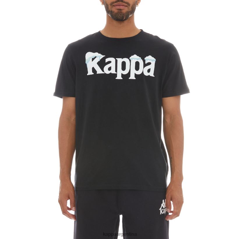 Kappa hombres auténtica camiseta sfreeze humo negro 2FJJXV178
