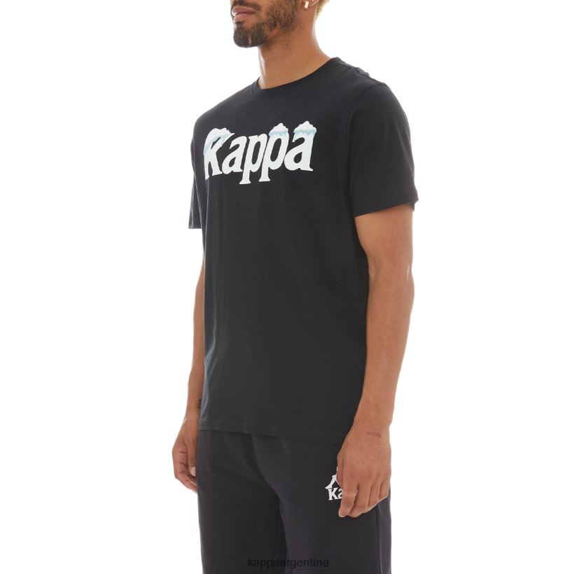 Kappa hombres auténtica camiseta sfreeze humo negro 2FJJXV178