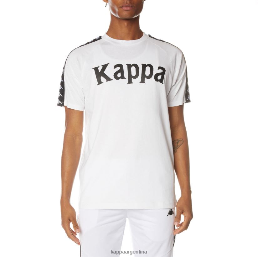 Kappa hombres camiseta 222 banda balima blanco negro blanco 2FJJXV192