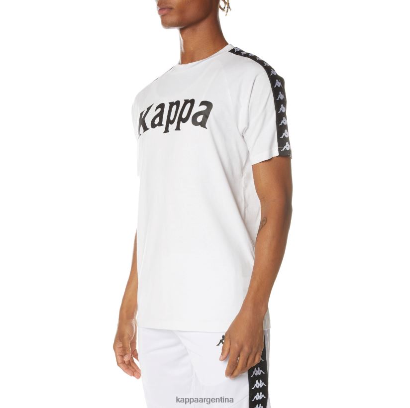 Kappa hombres camiseta 222 banda balima blanco negro blanco 2FJJXV192