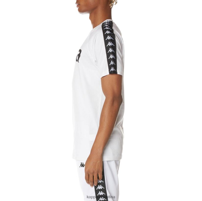 Kappa hombres camiseta 222 banda balima blanco negro blanco 2FJJXV192
