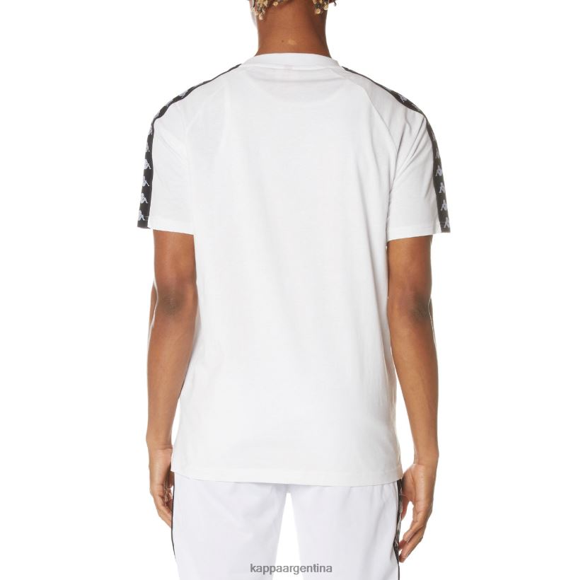 Kappa hombres camiseta 222 banda balima blanco negro blanco 2FJJXV192