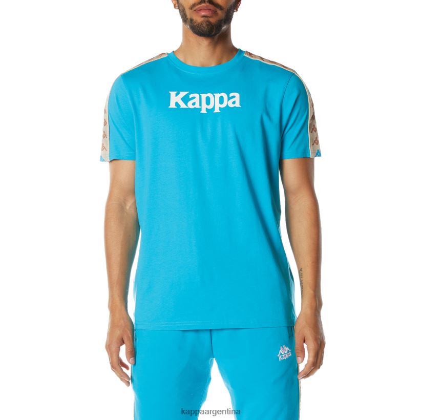 Kappa hombres camiseta 222 banda deto 2 aguamarina oscura 2FJJXV176