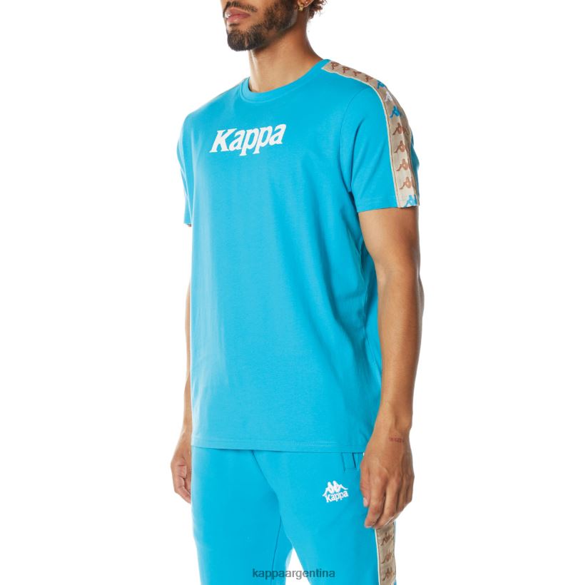 Kappa hombres camiseta 222 banda deto 2 aguamarina oscura 2FJJXV176