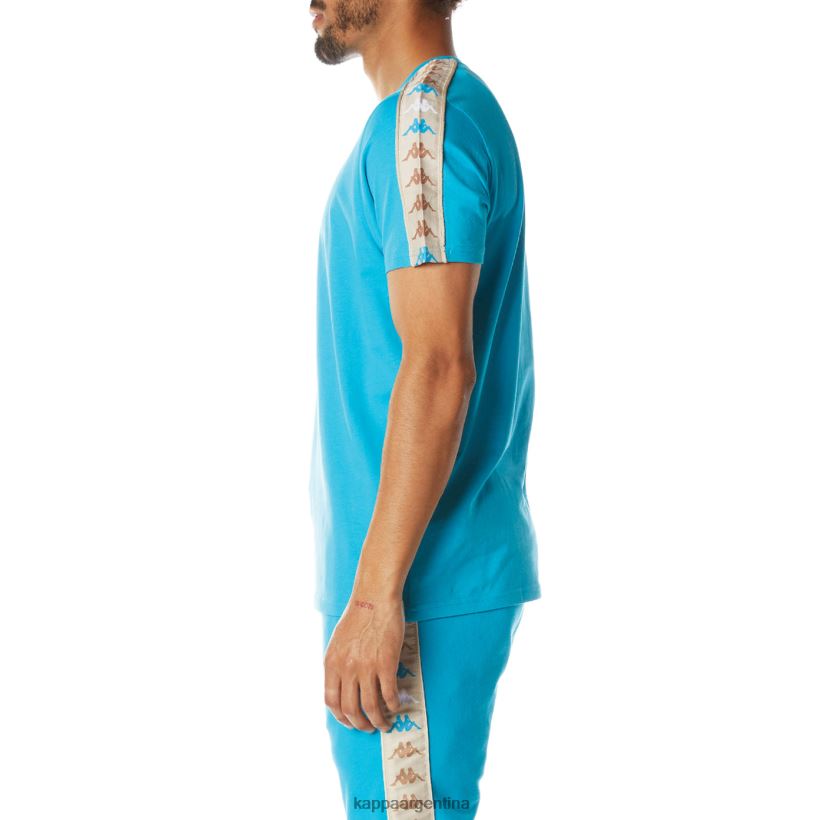 Kappa hombres camiseta 222 banda deto 2 aguamarina oscura 2FJJXV176