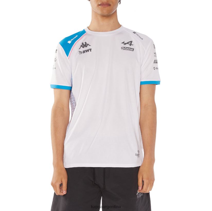 Kappa hombres camiseta abolim alpina f1 blanco azul 2FJJXV208