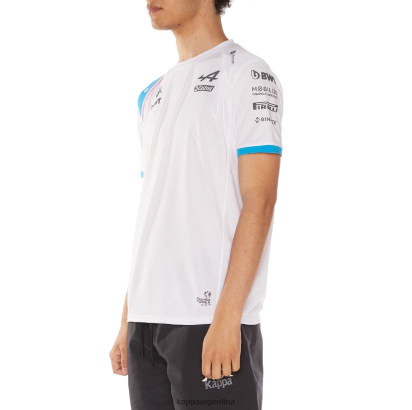 Kappa hombres camiseta abolim alpina f1 blanco azul 2FJJXV208