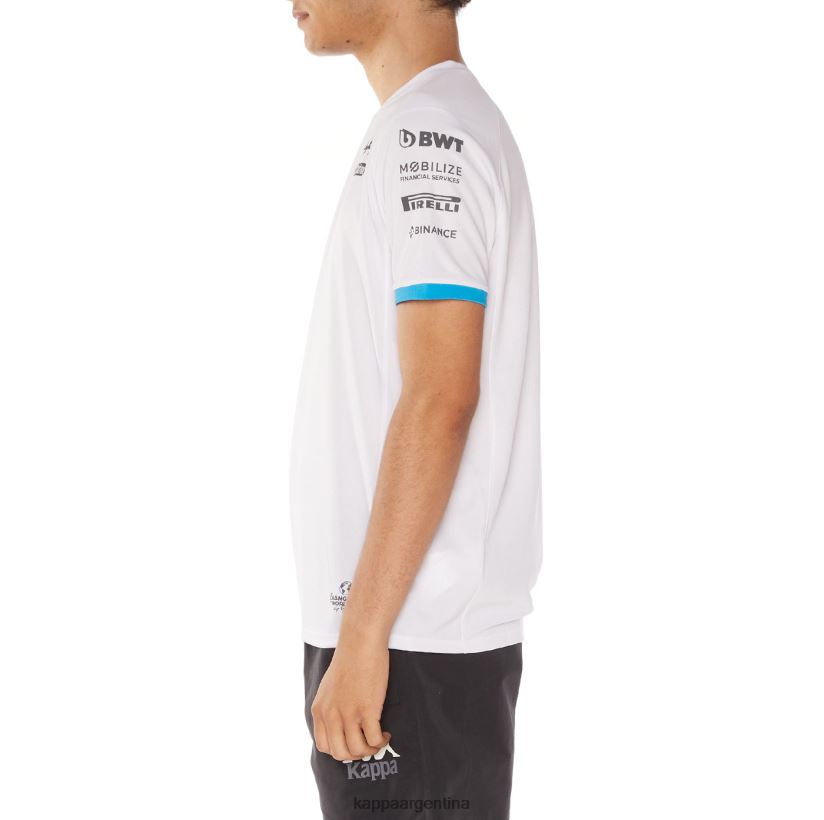 Kappa hombres camiseta abolim alpina f1 blanco azul 2FJJXV208