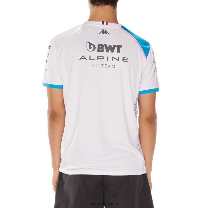 Kappa hombres camiseta abolim alpina f1 blanco azul 2FJJXV208