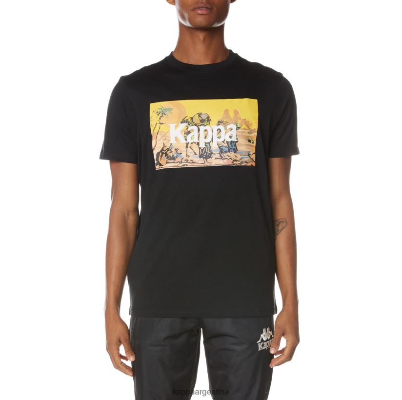 Kappa hombres camiseta autentica del cairo negro azabache 2FJJXV164