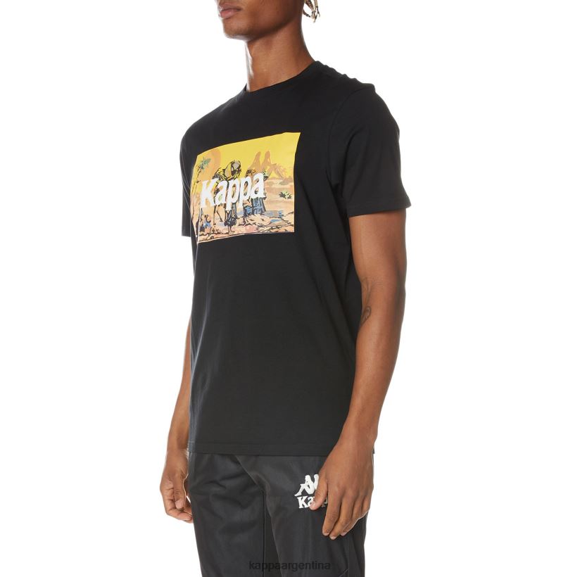 Kappa hombres camiseta autentica del cairo negro azabache 2FJJXV164