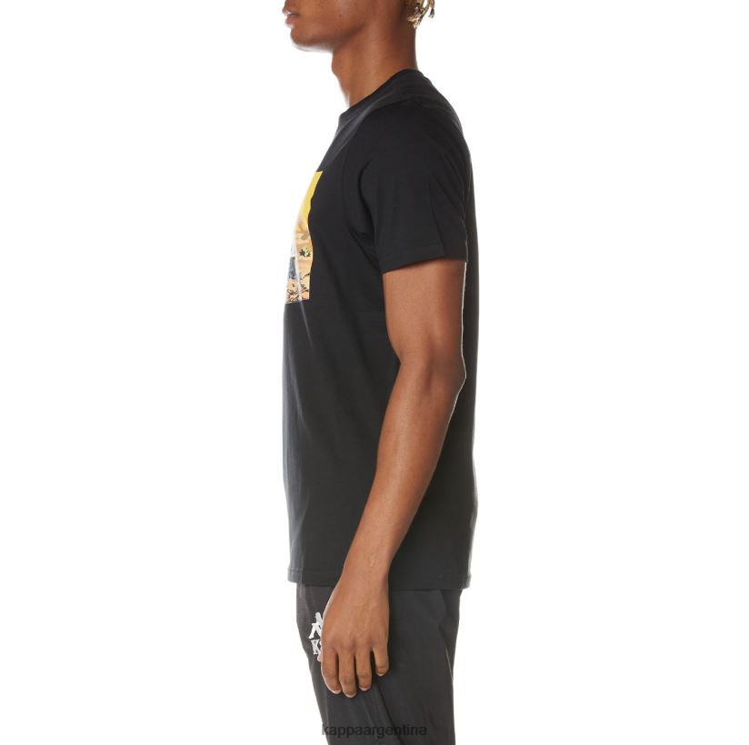 Kappa hombres camiseta autentica del cairo negro azabache 2FJJXV164