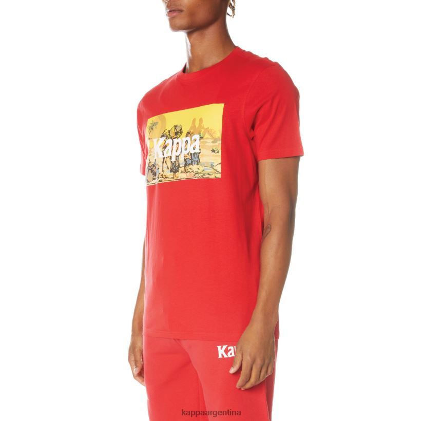 Kappa hombres camiseta autentica del cairo rojo 2FJJXV145