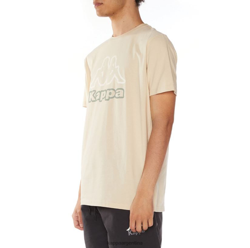 Kappa hombres camiseta con logo de ostesso beige 2FJJXV115