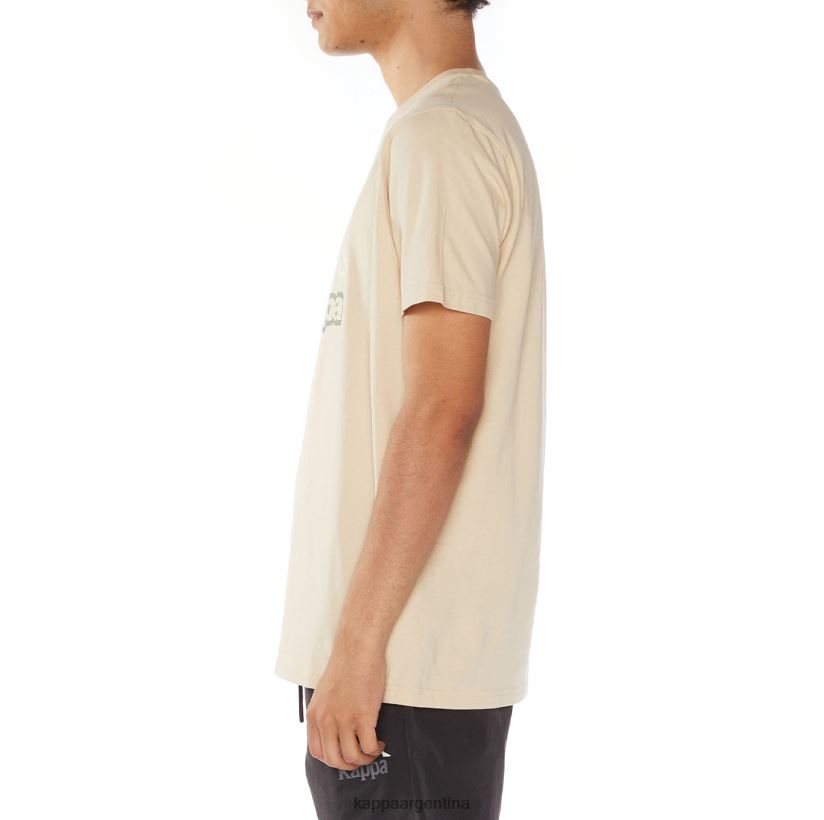 Kappa hombres camiseta con logo de ostesso beige 2FJJXV115