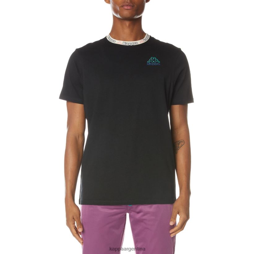 Kappa hombres camiseta con logo negro azabache 2FJJXV168