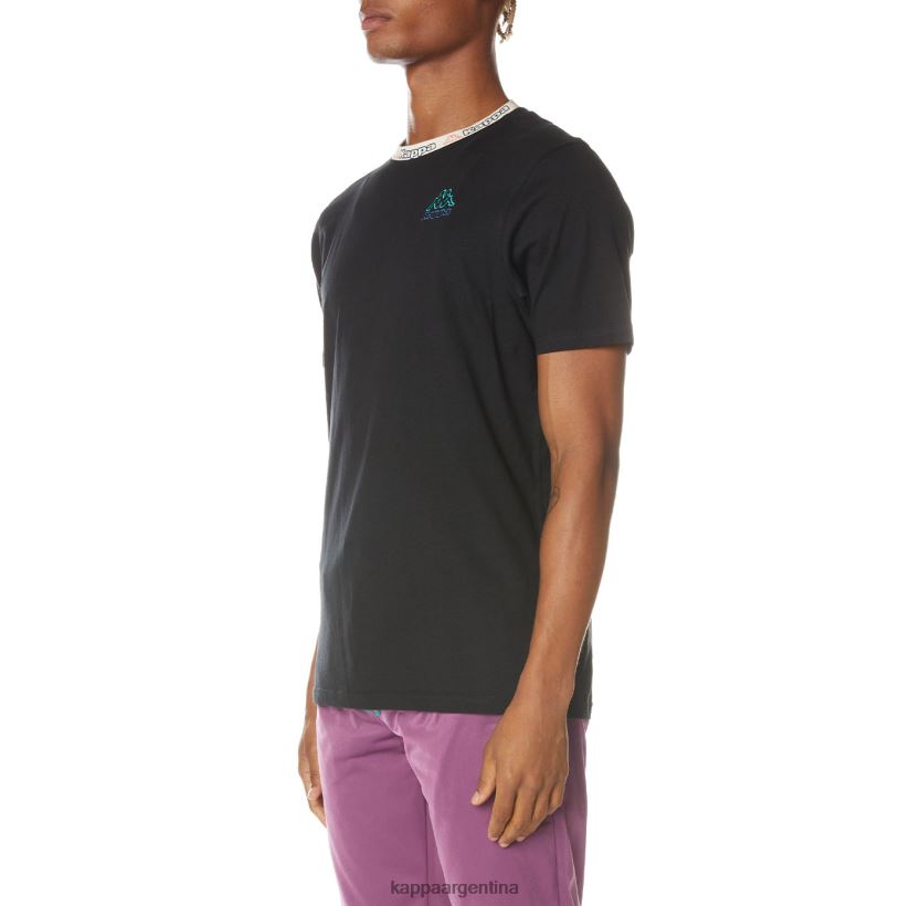 Kappa hombres camiseta con logo negro azabache 2FJJXV168