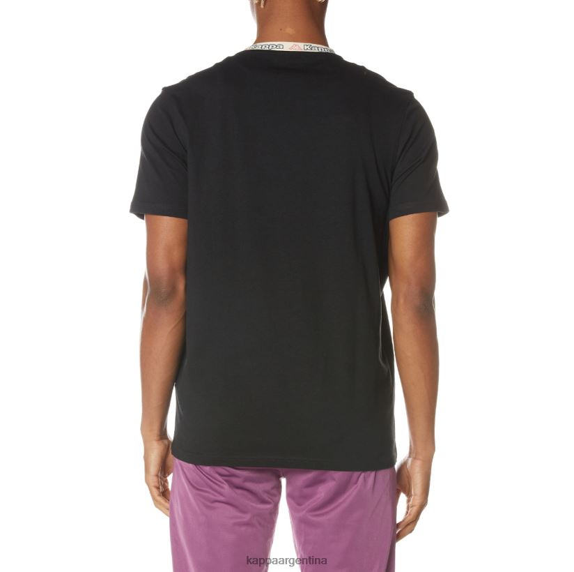 Kappa hombres camiseta con logo negro azabache 2FJJXV168