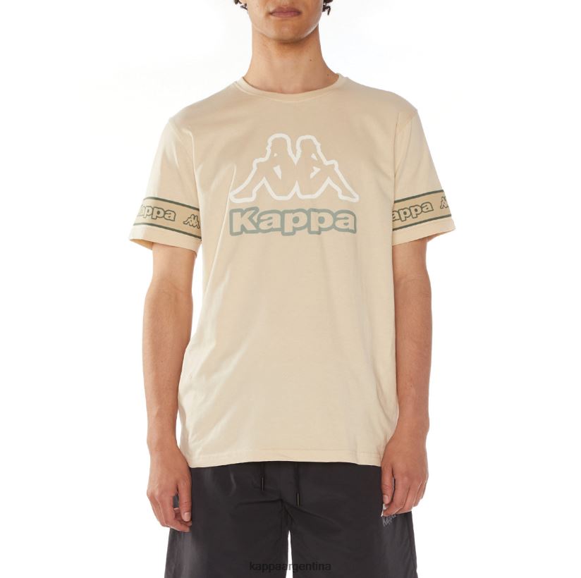 Kappa hombres camiseta con logo propio beige 2FJJXV113