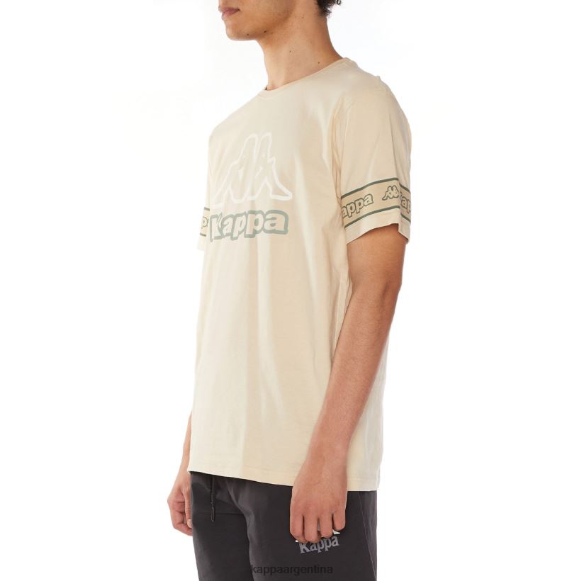 Kappa hombres camiseta con logo propio beige 2FJJXV113