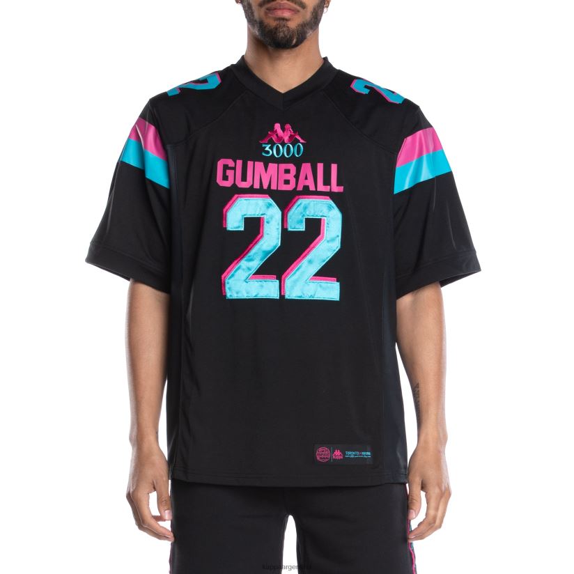 Kappa hombres camiseta de futbol 222 banda gumball glend negro 2FJJXV194