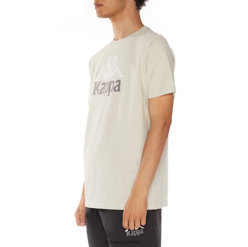Kappa hombres camiseta estessi autentica gris blanco 2FJJXV127