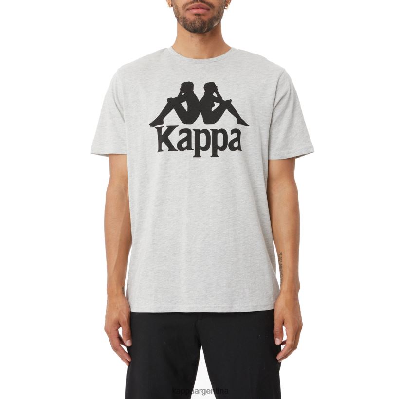 Kappa hombres camiseta estessi autentica gris md mel negro 2FJJXV188