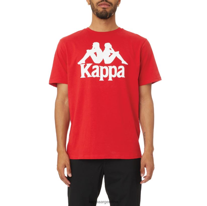 Kappa hombres camiseta estessi autentica rojo blanco 2FJJXV187
