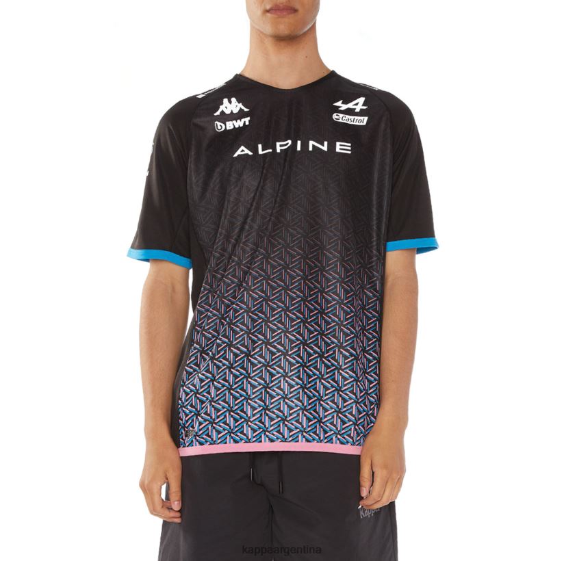 Kappa hombres camiseta kombat alonso alpine f1 negro 2FJJXV207