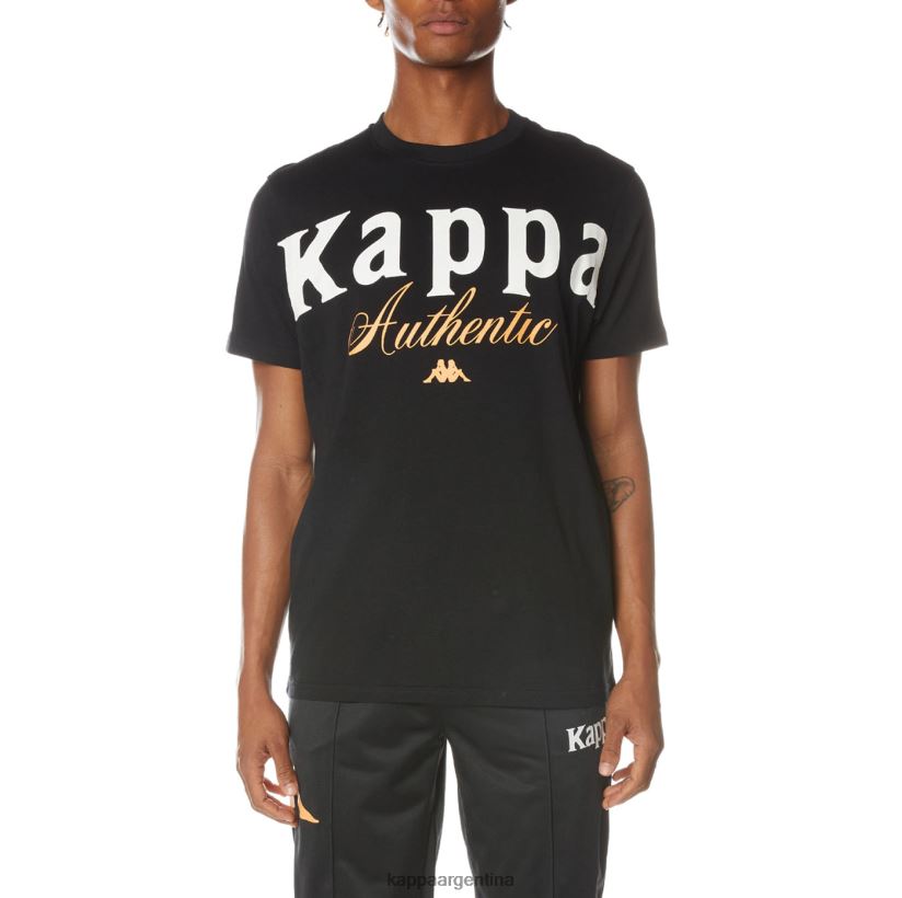 Kappa hombres camiseta mejillas auténticas negro azabache 2FJJXV159