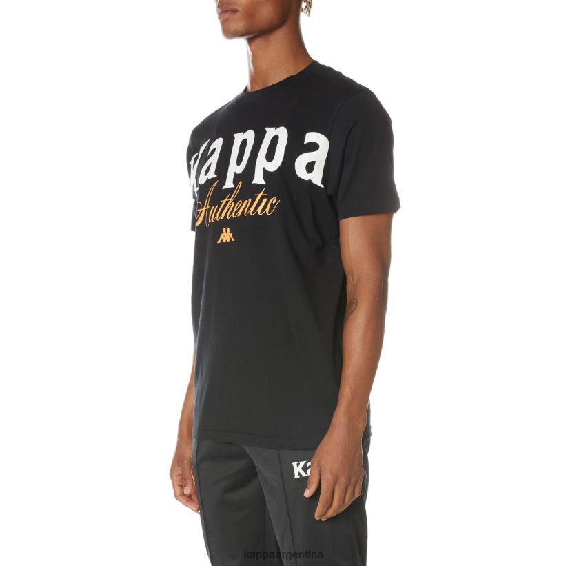 Kappa hombres camiseta mejillas auténticas negro azabache 2FJJXV159