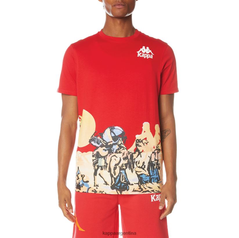 Kappa hombres camiseta ranchera auténtica rojo 2FJJXV143