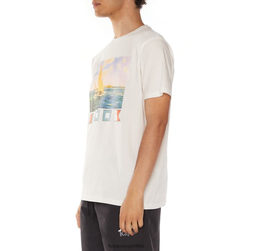 Kappa hombres camiseta salvia blanco 2FJJXV118