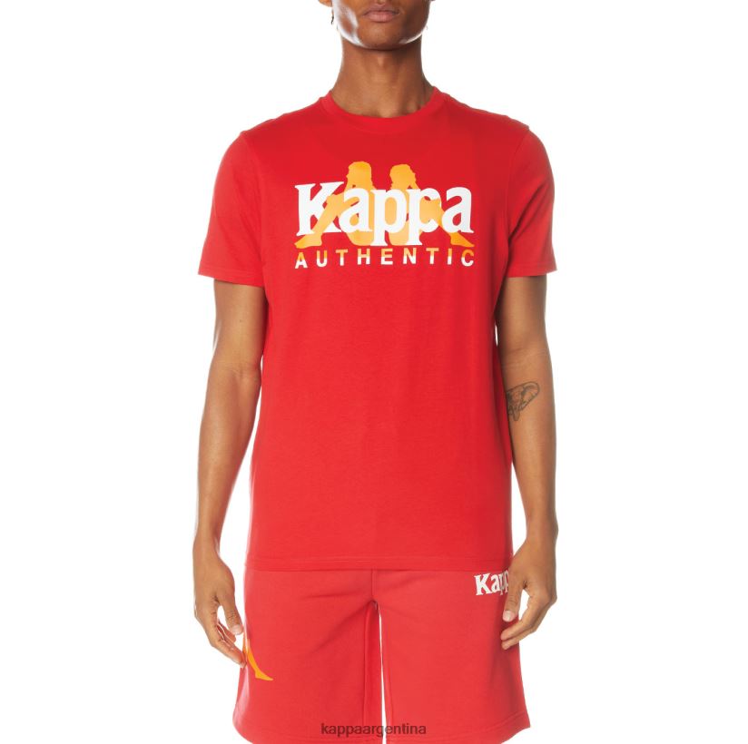 Kappa hombres camiseta vanguardista autentica rojo 2FJJXV149