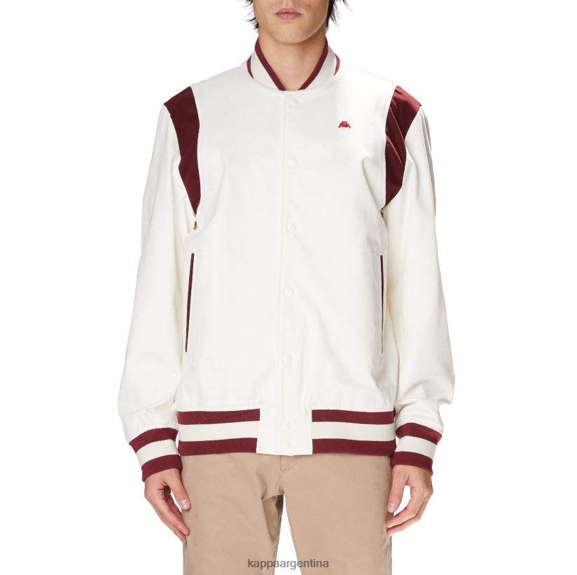 Kappa hombres bata giovani naons chaqueta universitaria blanco rojo 2FJJXV74