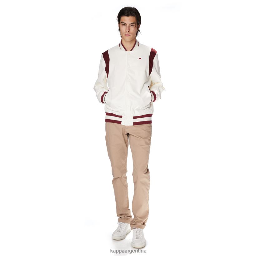 Kappa hombres bata giovani naons chaqueta universitaria blanco rojo 2FJJXV74
