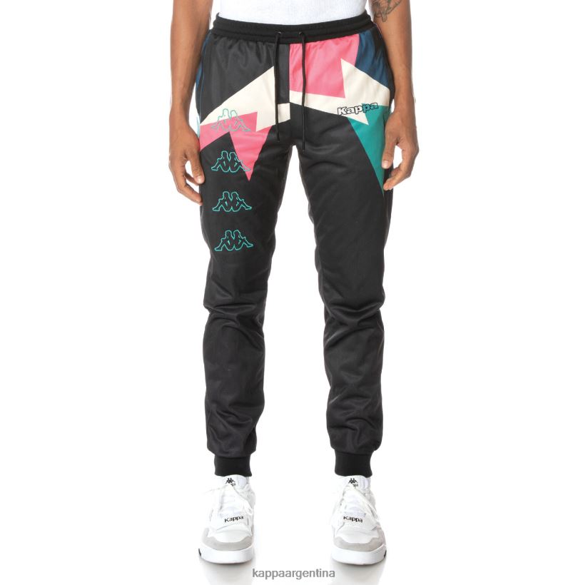 Kappa hombres pantalones deportivos con logo negro azabache 2FJJXV20