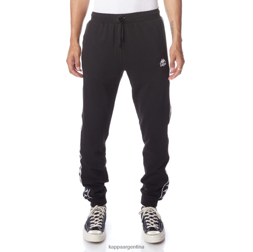 Kappa hombres 222 banda alanz 2 pantalones de chándal blanco negro 2FJJXV62