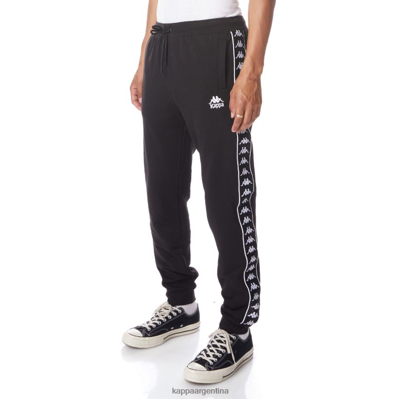 Kappa hombres 222 banda alanz 2 pantalones de chándal blanco negro 2FJJXV62