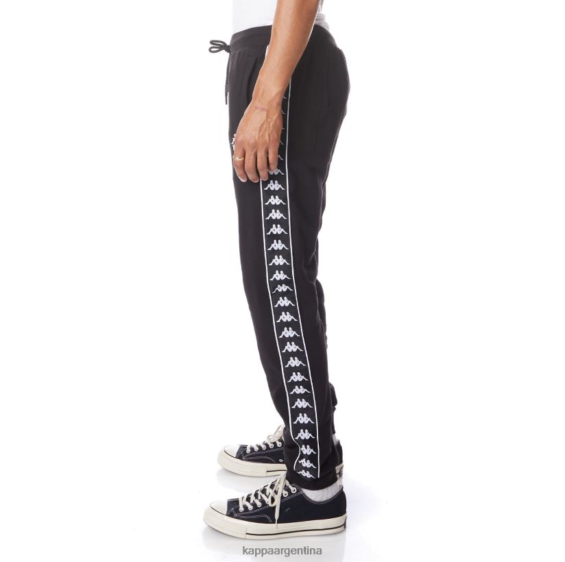 Kappa hombres 222 banda alanz 2 pantalones de chándal blanco negro 2FJJXV62