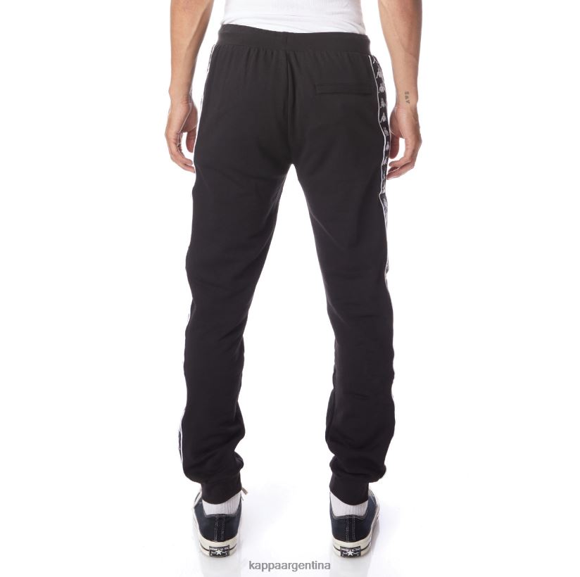 Kappa hombres 222 banda alanz 2 pantalones de chándal blanco negro 2FJJXV62