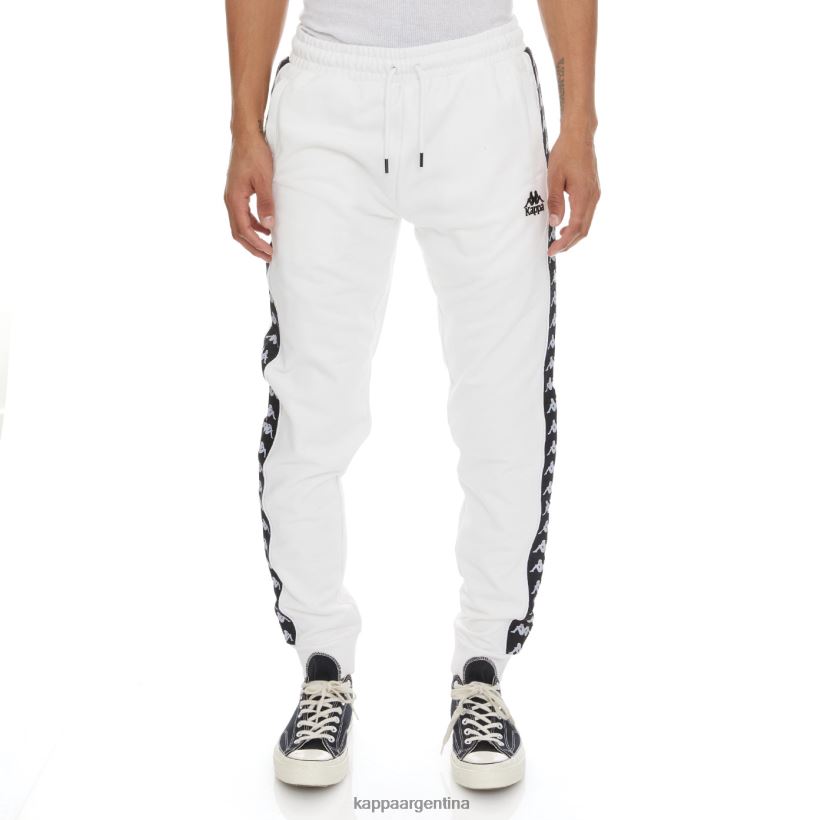 Kappa hombres 222 banda alanz 2 pantalones de chándal blanco negro 2FJJXV65