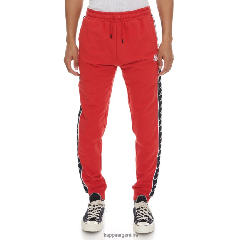 Kappa hombres 222 banda alanz 2 pantalones de chándal negro rojo 2FJJXV64