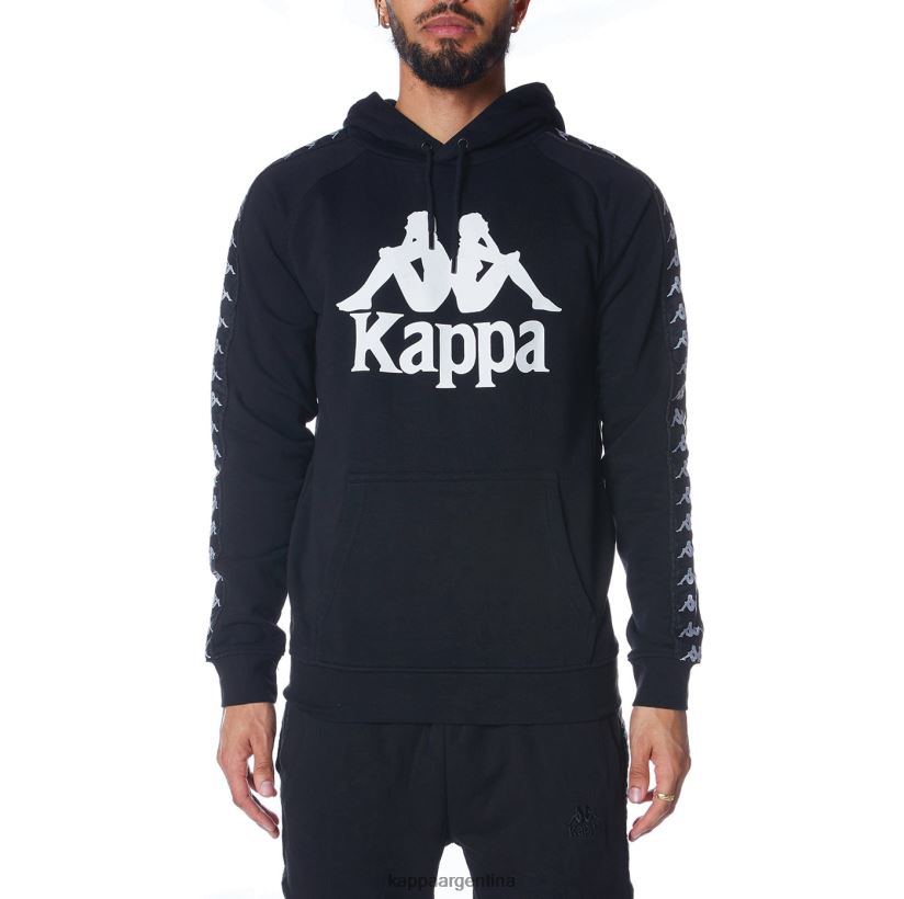 Kappa hombres sudadera con capucha 222 banda hurtado 2 blanco negro 2FJJXV43