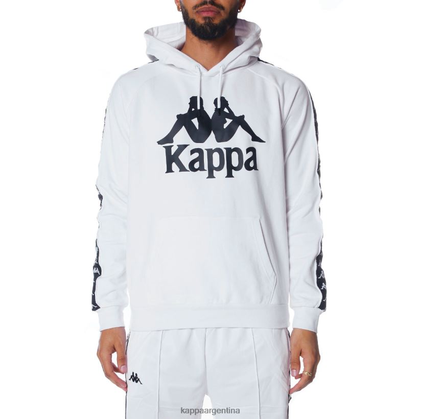 Kappa hombres sudadera con capucha 222 banda hurtado 2 blanco negro 2FJJXV58