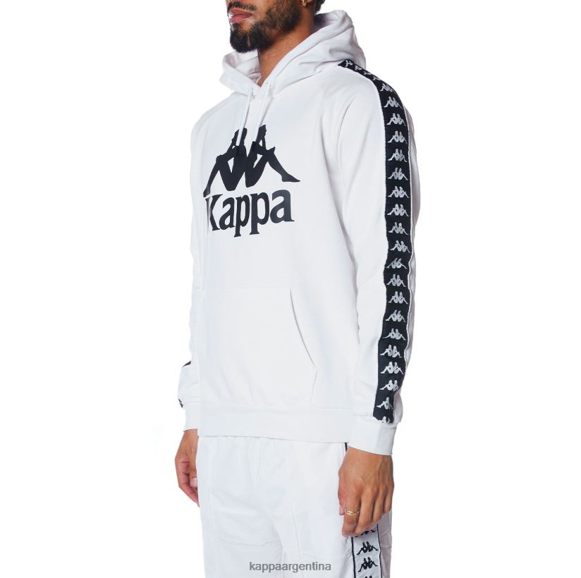 Kappa hombres sudadera con capucha 222 banda hurtado 2 blanco negro 2FJJXV58