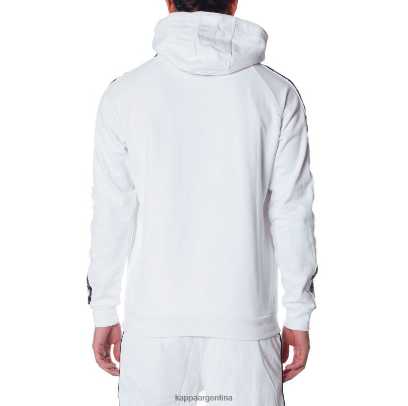 Kappa hombres sudadera con capucha 222 banda hurtado 2 blanco negro 2FJJXV58
